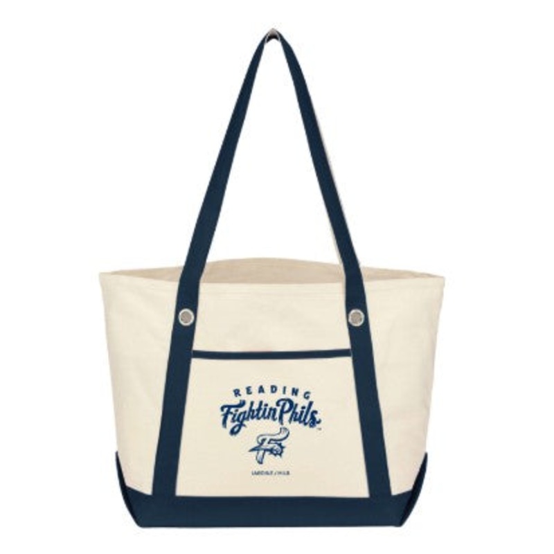 Canvas Cream/Navy Fightin Phils Tote Bag