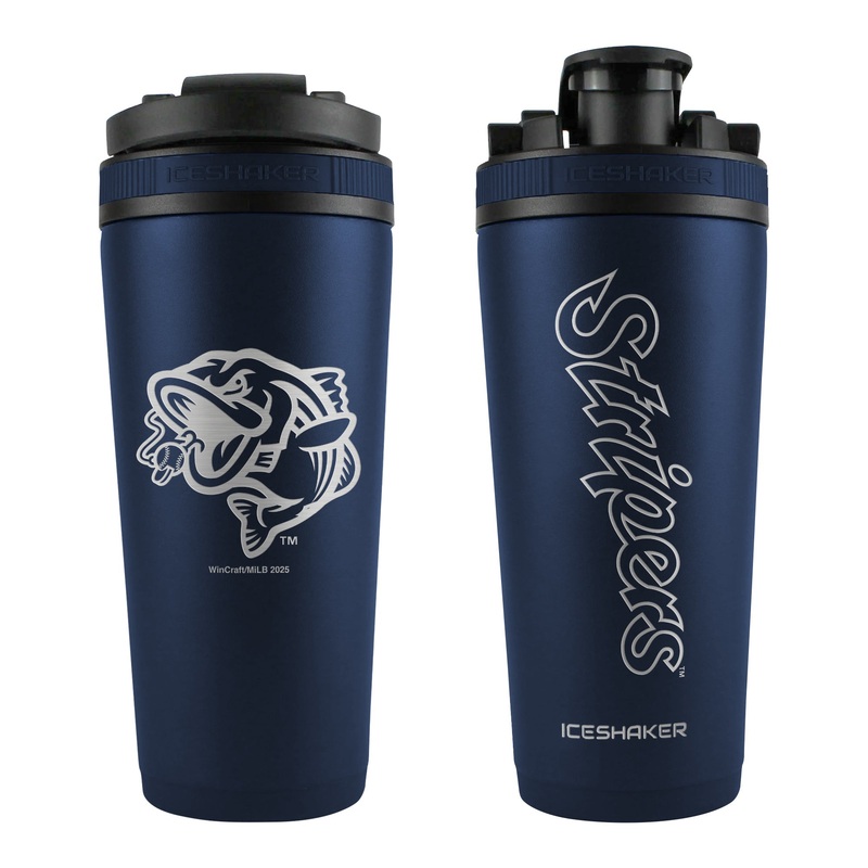 Gwinnett Stripers Wincraft 26 OZ Navy Engraved Shaker Bottle