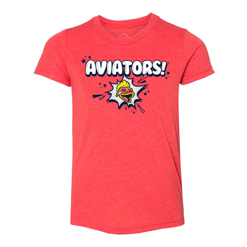 Kids’ 108 Stitches Spruce Comic Red Tri-Blend Short Sleeve T-Shirt