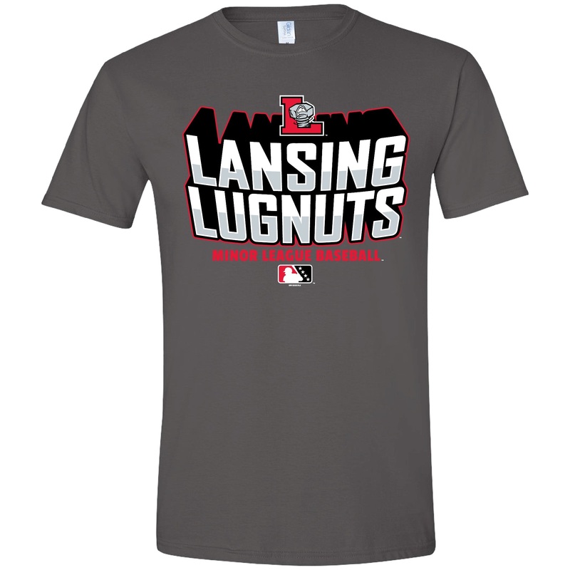 Lansing Lugnuts Charcoal Soft-style T-shirt