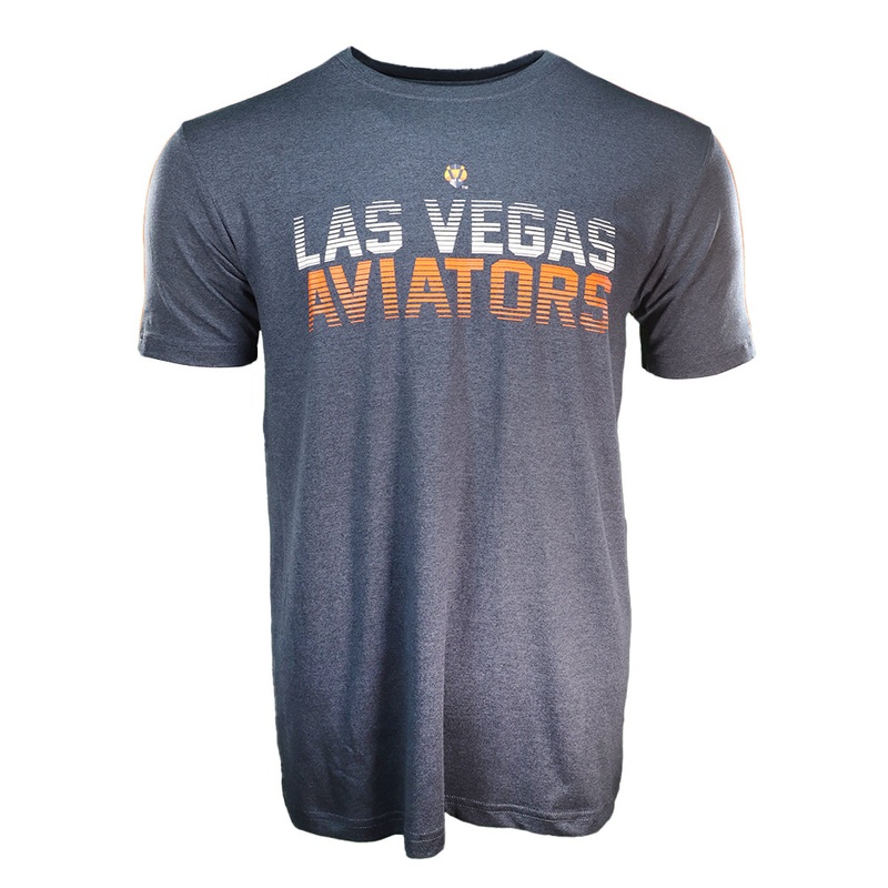 Men’s New Era Aviators Striped Navy/Orange Brushed Heather Short Sleeve T-Shirt