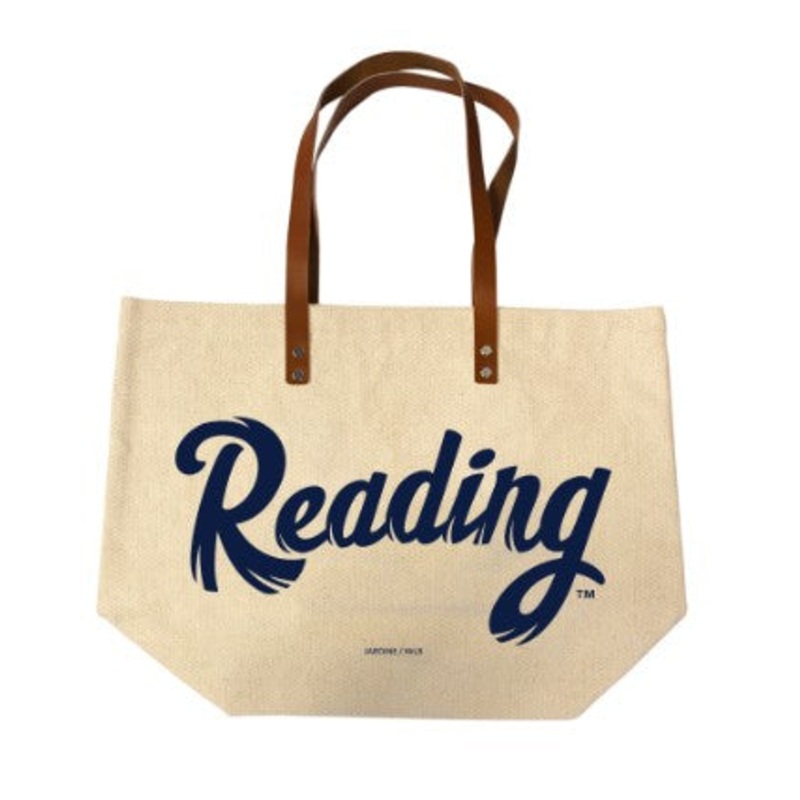 Reading Canvas Tote w/ Leather Handles