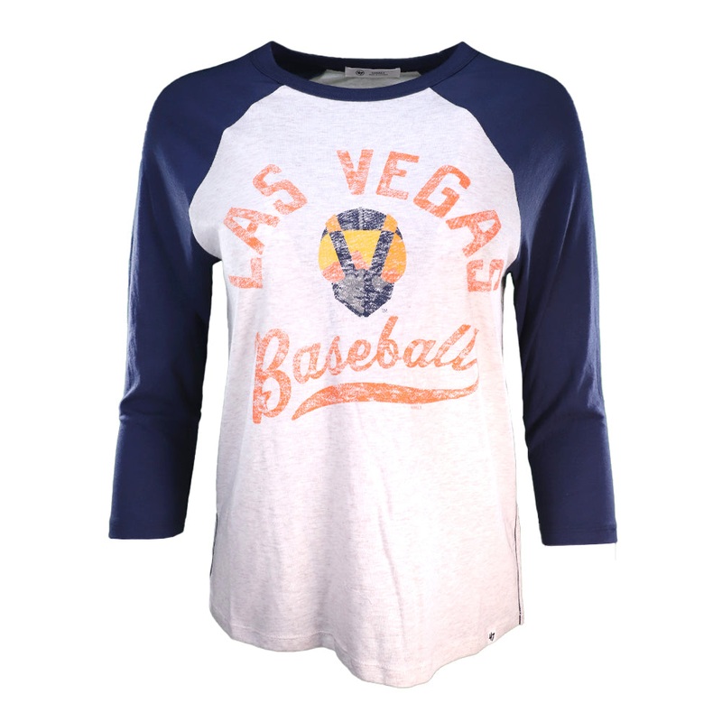 Women’s ’47 Brand Las Vegas Baseball Aviator White/Navy 3/4 Sleeve Daze T-Shirt