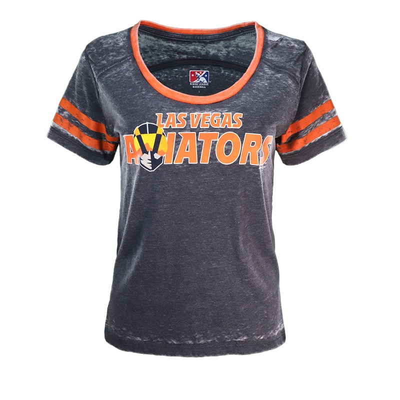 Women’s New Era Wordmark Gray/Orange Varsity Short Sleeve T-Shirt