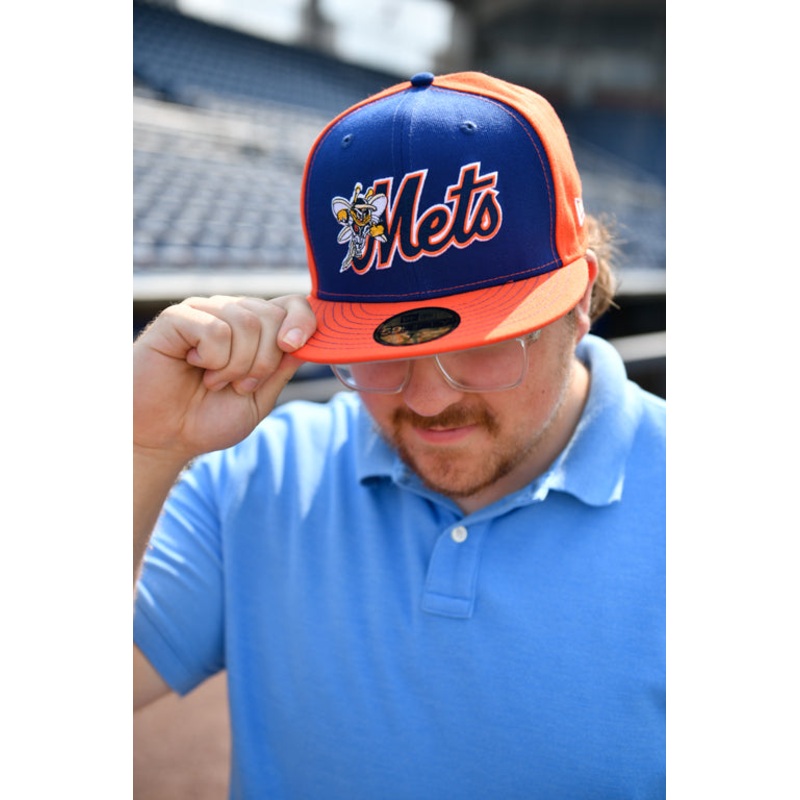 BRP B-Mets 59FIFTY B-Mets Orange and Royal Blue Hat w/B-Mets Wordmark Logo