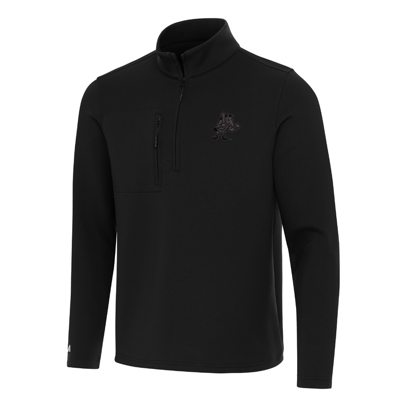 BRP Black Fleece 1/4 Zip Pullover w/ Black Embroidered Boxing Rowdy