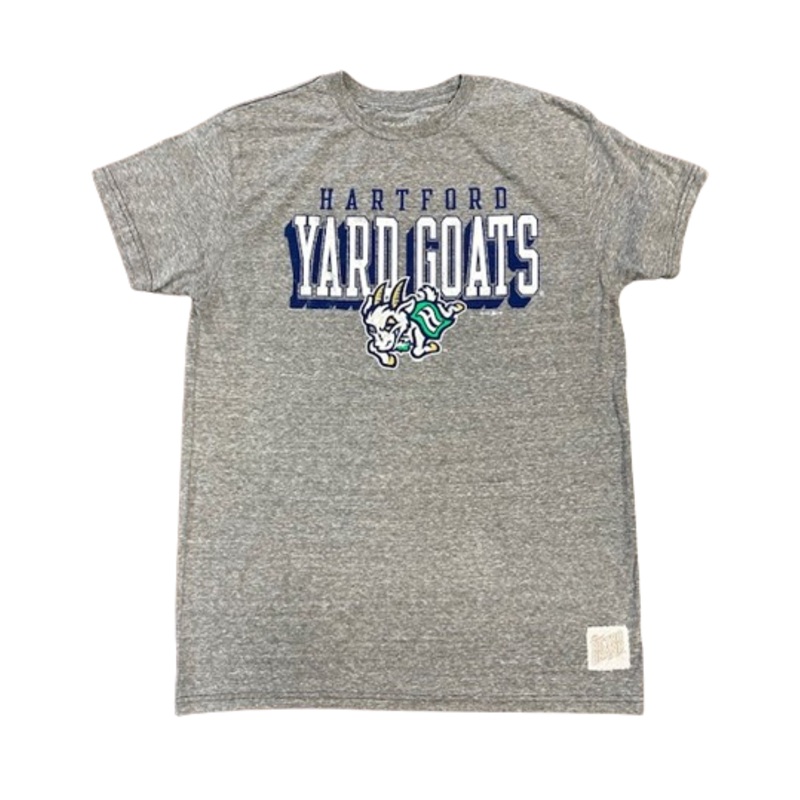 Hartford Yard Goats Retro Brand Triblend Charge Block T-Shirt – Grey