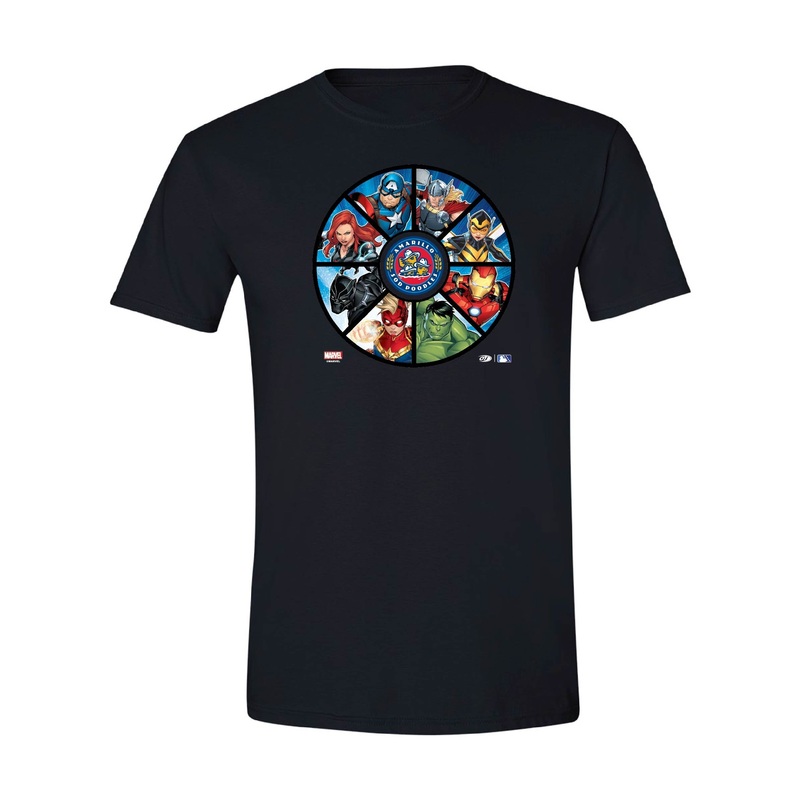 Amarillo Sod Poodles Youth Black Marvel Tee