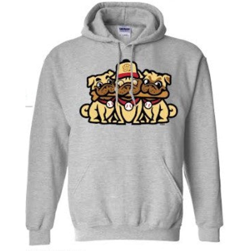BRP Grumble Pugs Heather Gray Hoodie Sweatshirt