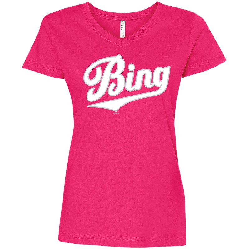 BRP  Woman’s’ Hot Pink Short-Sleeve V-Neck T-Shirt with BING logo