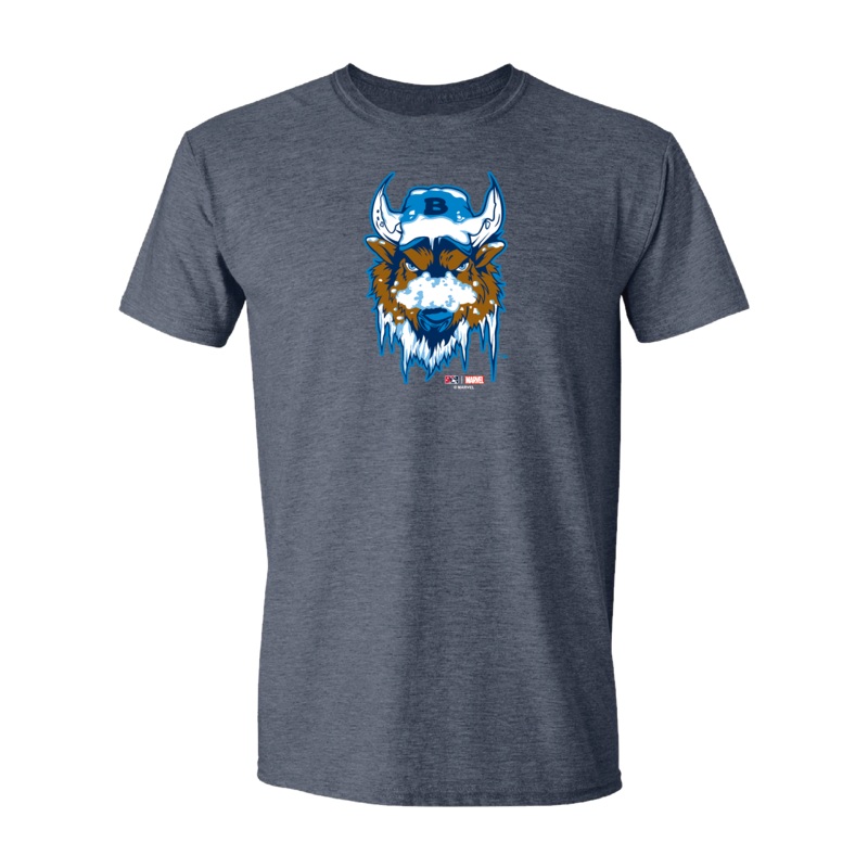 Buffalo Bisons Marvel’s Defenders of the Diamond Heather Navy Primary Tee