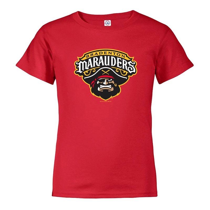 Bradenton Marauders Kids Primary Logo Tee – Red