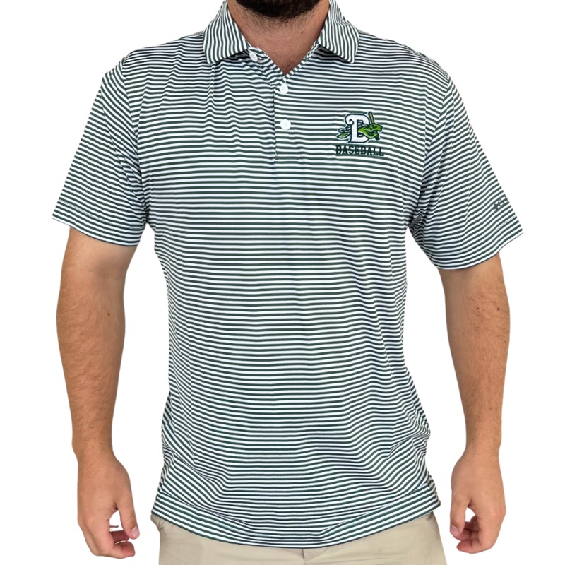 COLUMBIA GREEN STRIPED POLO