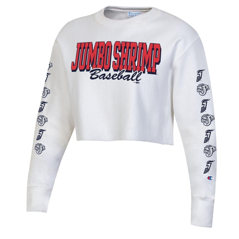 Jacksonville Jumbo Shrimp Champion Women’s Boyfriend Crop Crew Sweatshirt