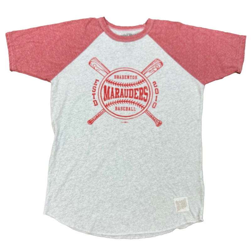 Retro Brand Mens Bradenton Marauders Red/White Raglan