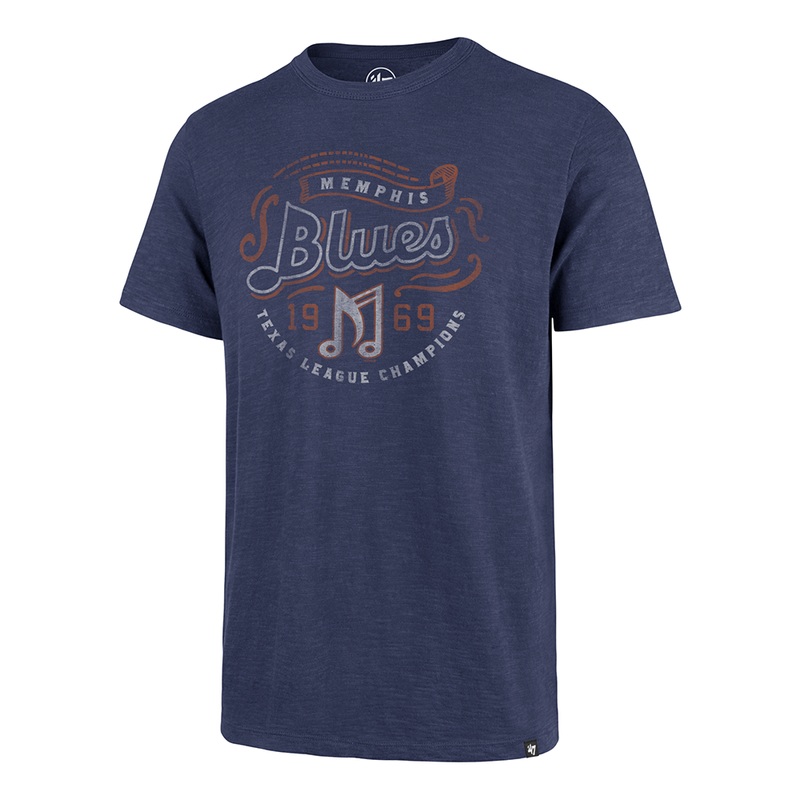 Memphis Blues Hometown Collection “1969 Texas League Champions” ’47 Light Navy T-shirt
