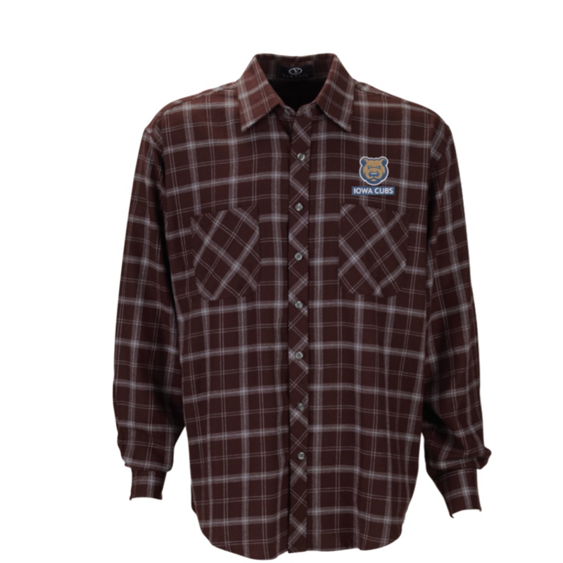 Men’s Vantage Iowa Cubs Brewer Flannel Shirt Maroon