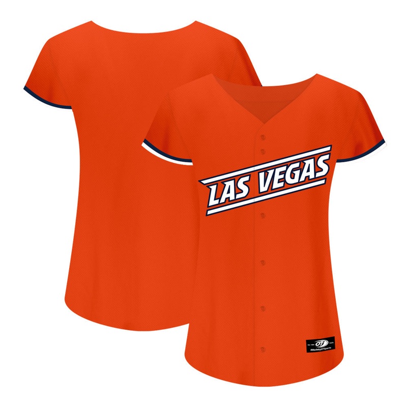 Women’s OT Sports Road Las Vegas Orange Replica Jersey