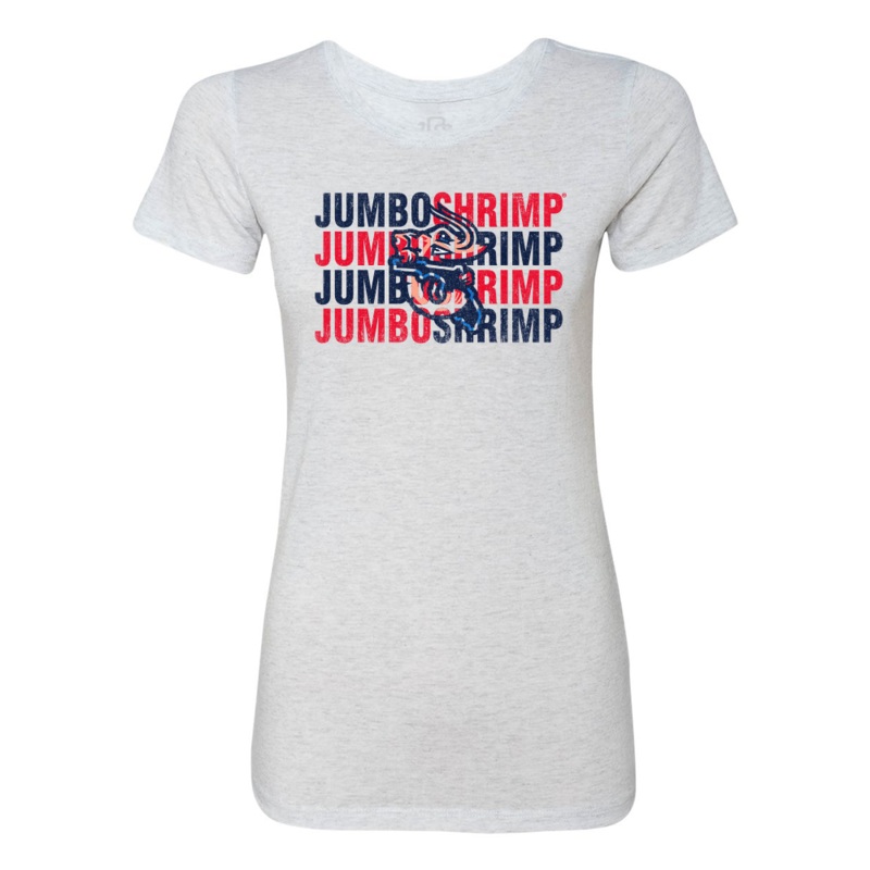 Jacksonville Jumbo Shrimp 108 Stitches Ladies Repeater Tee