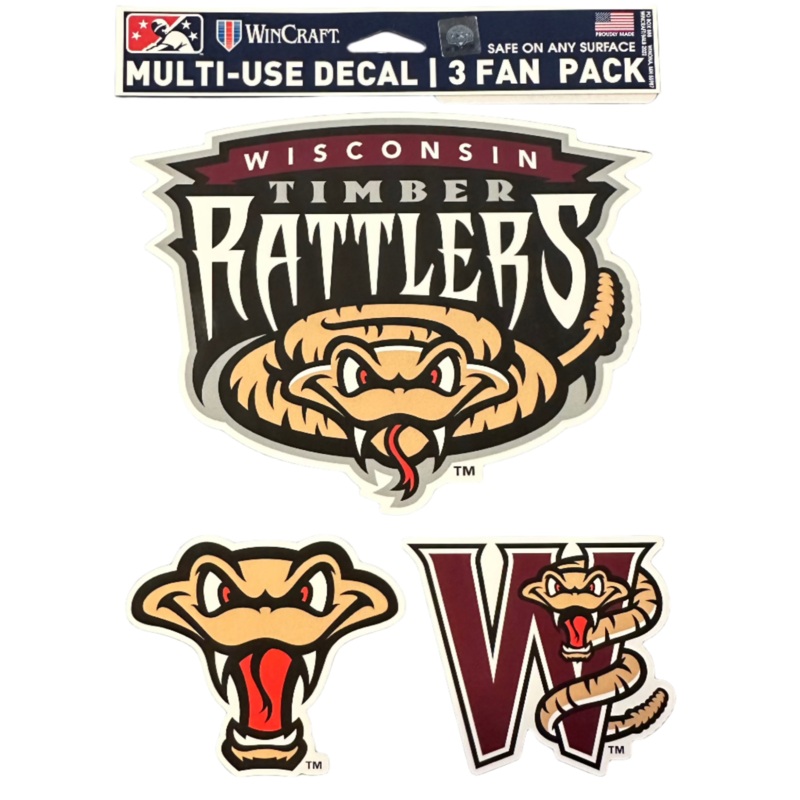 Timber Rattlers Decal 3-Pack