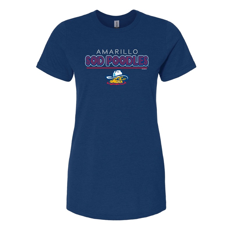Amarillo Sod Poodles Women’s Navy Retro-light Game Tee