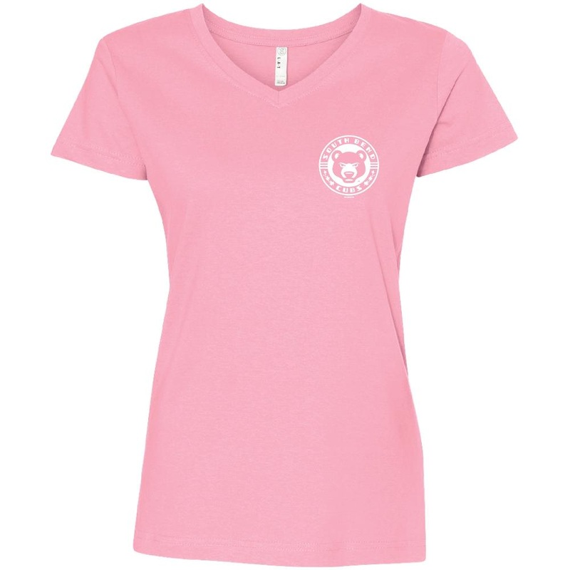 South Bend Cubs Women’s V-Neck Pink T-Shirt