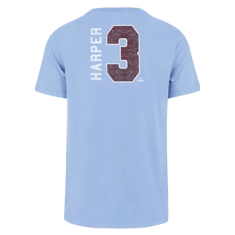 47 Bryce Harper Philadelphia Phillies Light Blue Coop Franklin Short Sleeve Fashion Player T-Shirt