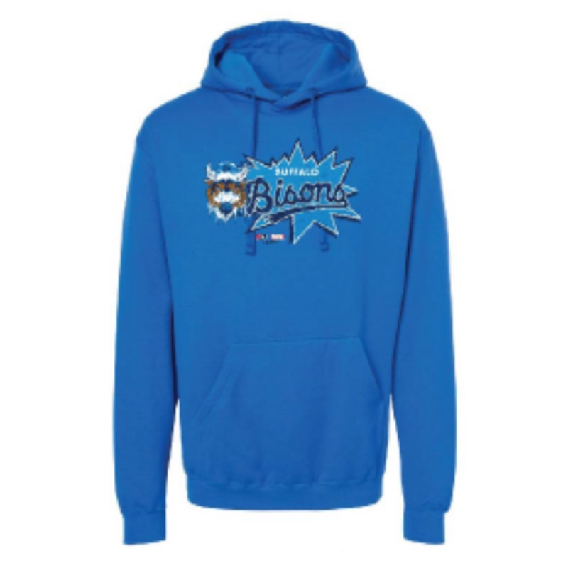 Buffalo Bisons Marvel’s Defenders of the Diamond Royal Burst Hoodie