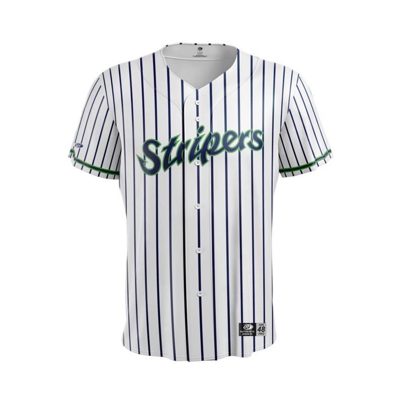 Gwinnett Stripers OT Sports Replica Home Pinstripe Jersey- White