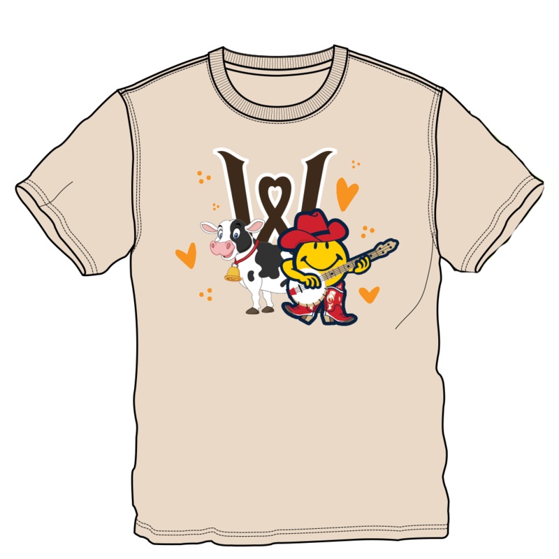 Worcester Red Sox Sand Youth Banjo Smiley Cow Tee