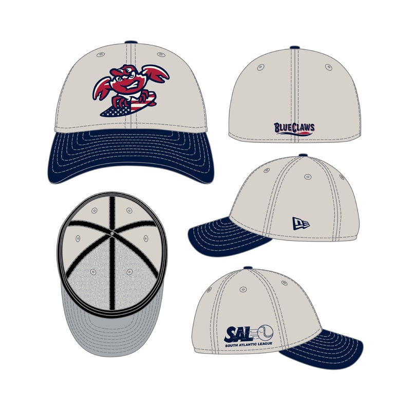 Jersey Shore BlueClaws New Era 39THIRTY July4th Stretch Fit Cap 2024