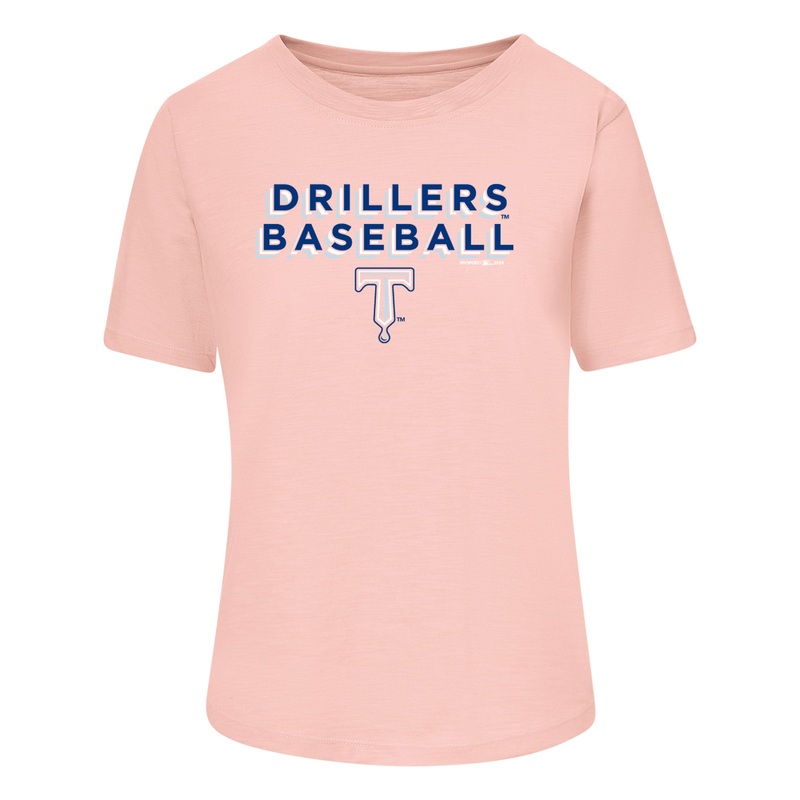 Ladies Pink/Yellow Slub Relaxed T Shirt
