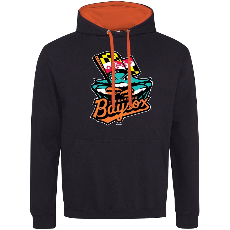 Chesapeake Baysox ADULT Contrast Hooded BLACK Sweatshirt