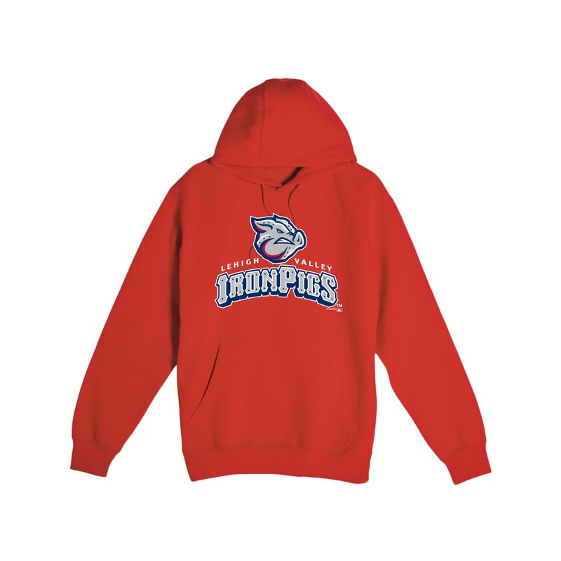 Lehigh Valley IronPigs Adult Primary Red Hoodie