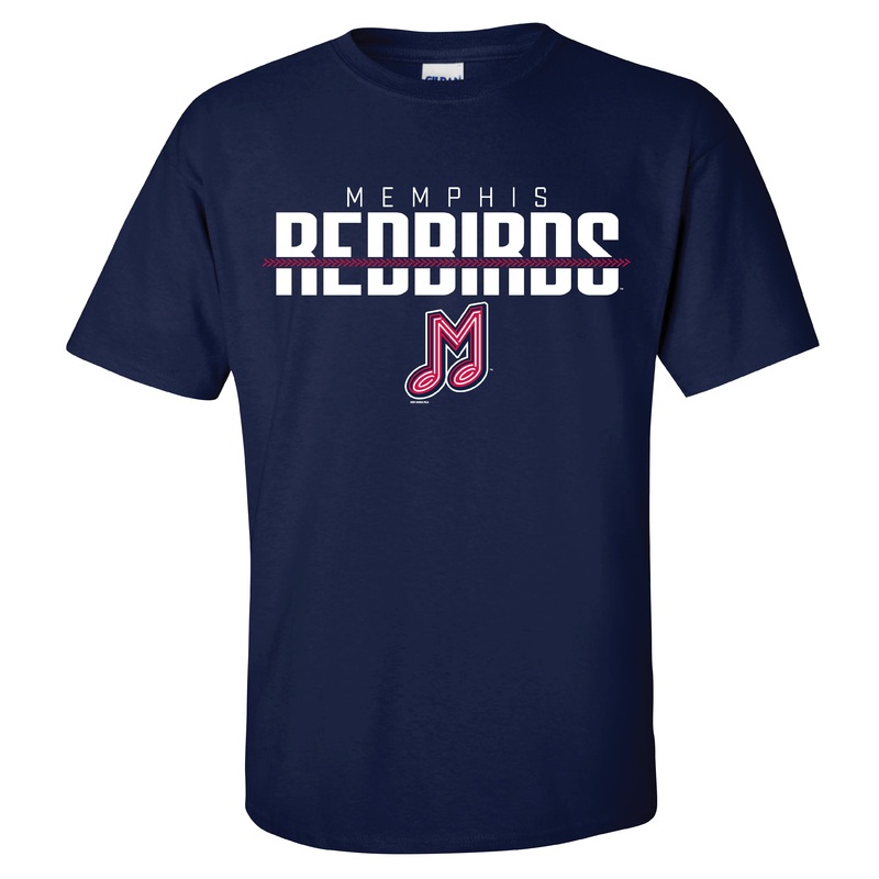 Memphis Redbirds Navy Fake Tee