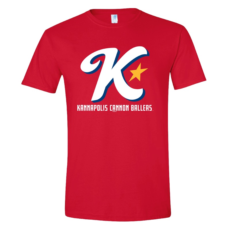 Adult Red Alt2 Cap Logo Softstyle Tee