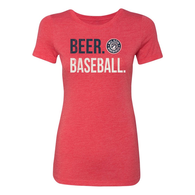 Wilson Warbirds 108 Stitches Beer. Baseball. Women’s Tee