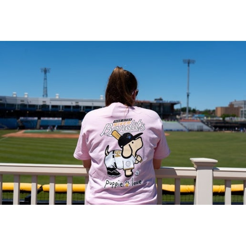 Puppie Love Bandits Baseball Tee-Pink