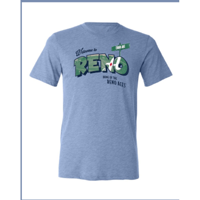 Reno Aces Men’s Postcard Tee Blue