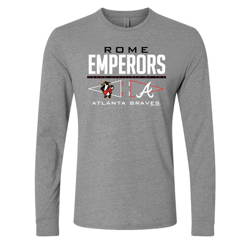 Rome Emperors Gray Atlanta Braves Affiliate Long Sleeve