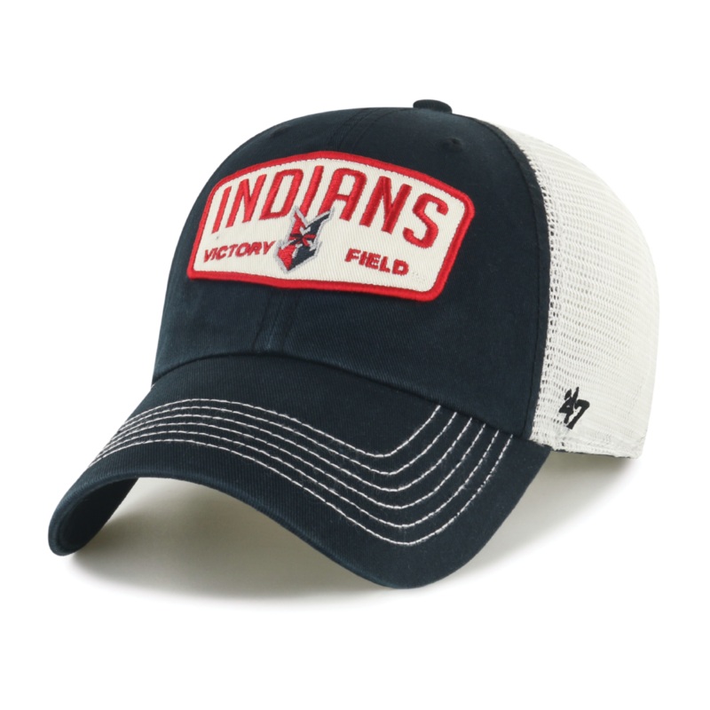 Indianapolis Indians ’47 Adult Black Carver Clean Up Adjustable Trucker Snapback Cap
