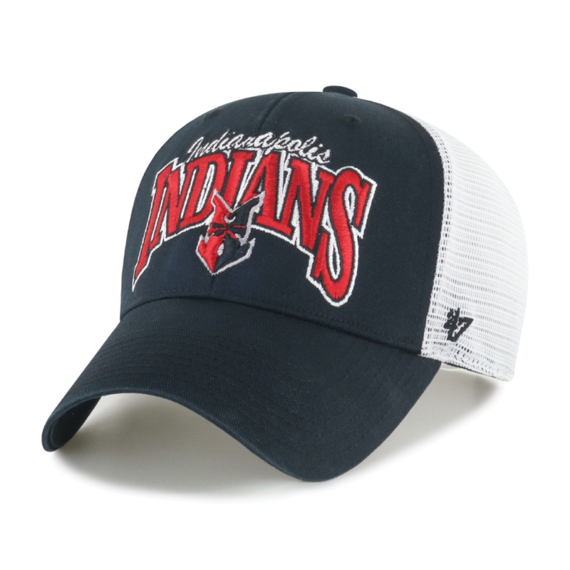 Indianapolis Indians ’47 Adult Black Keystone Mesh MVP Adjustable Trucker Snapback Cap