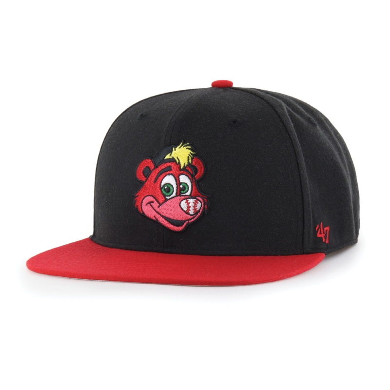 Indianapolis Indians ’47 Adult Black/Red Rowdie No Shot Two Tone Adjustable Captain Snapback