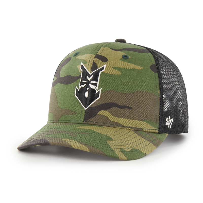 Indianapolis Indians ’47 Adult Camo/Black Adjustable Trucker Cap