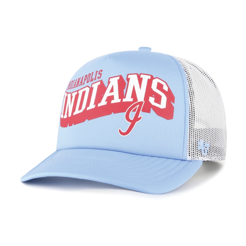 Indianapolis Indians ’47 Adult Carolina 80’s Meander Foam Adjustable Trucker Snapback Cap