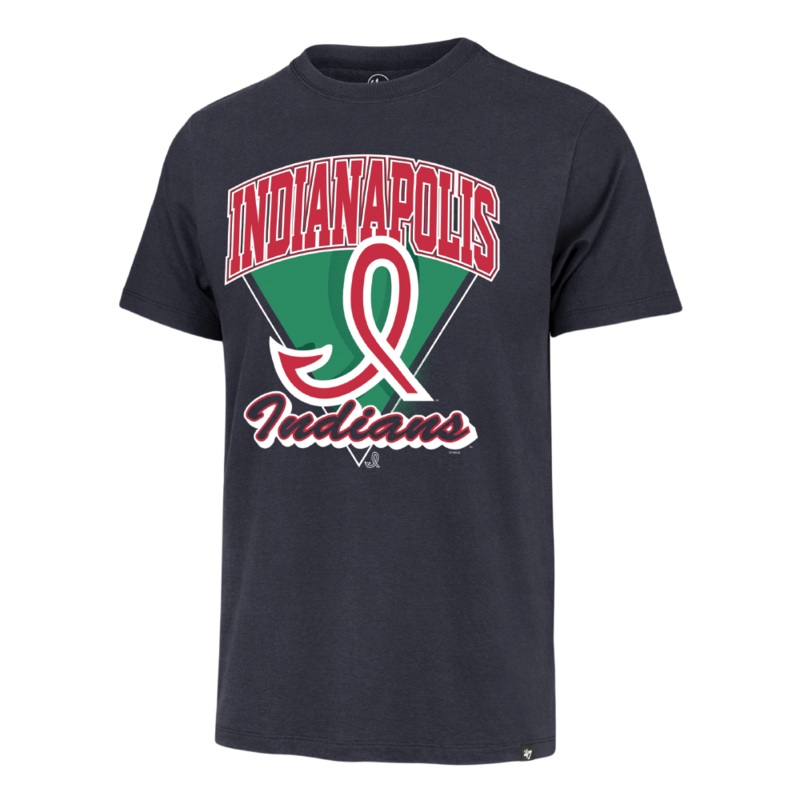 Indianapolis Indians ’47 Adult Navy 50’s Barrel Franklin Tee