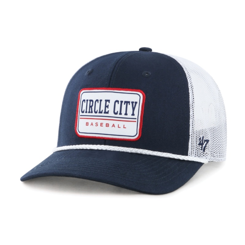 Indianapolis Indians ’47 Adult Navy Circle City Ellington Adjustable Trucker Snapback Cap