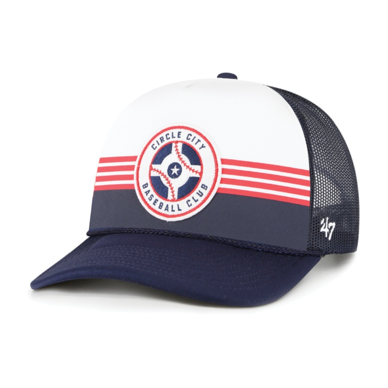 Indianapolis Indians ’47 Adult Navy Circle City Liftoff Foam Adjustable Trucker Snapback Cap