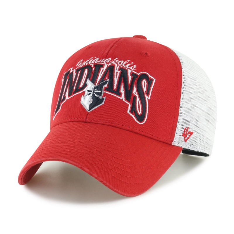 Indianapolis Indians ’47 Adult Red Keystone Mesh MVP Adjustable Trucker Snapback Cap