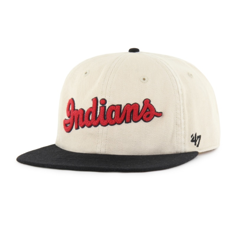 Indianapolis Indians ’47 Adult Sand/Navy 50’s Fieldstone Adjustable Captain Snapback Cap